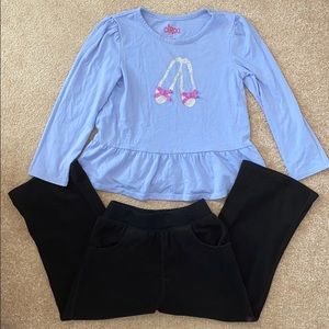 Circo Peplum top & PJ Bottoms 5T Girls